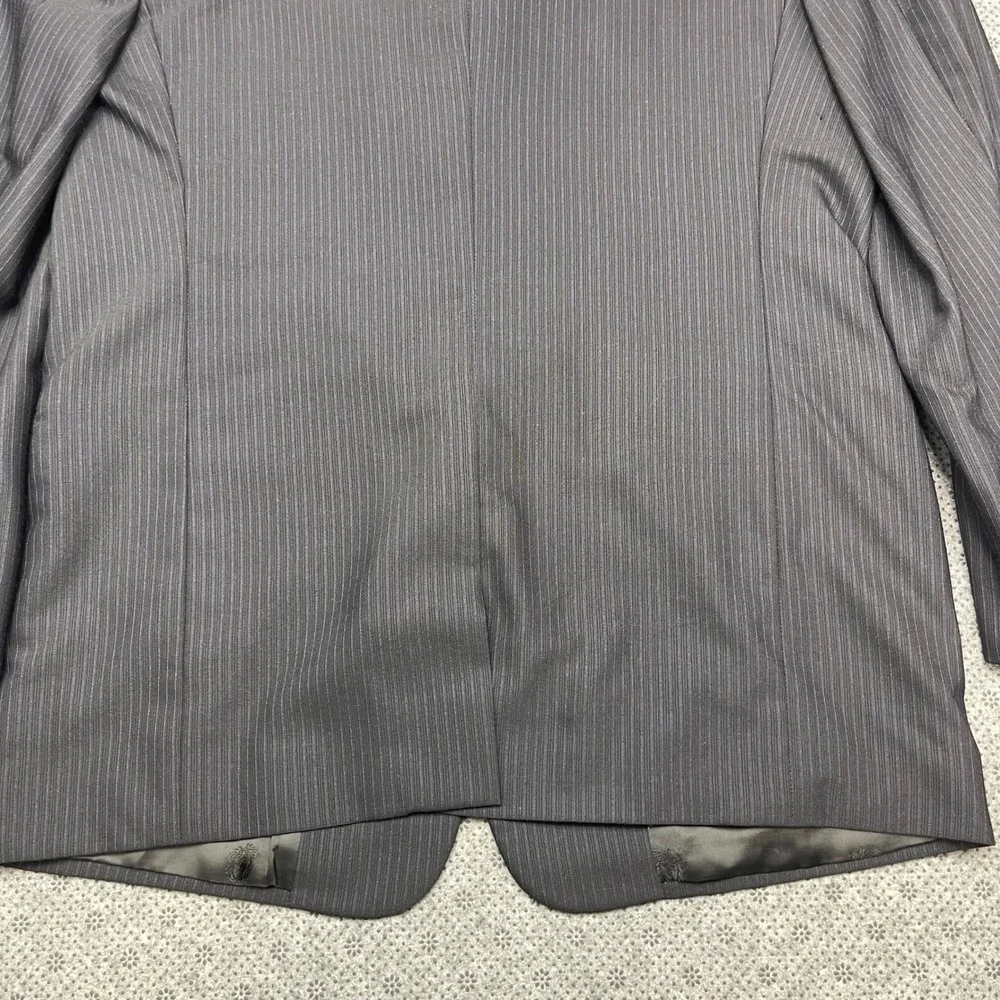 Gianni Versace Couture Mens Black Purple Pinstripe Wool Suit 42R W30xL30 - FLAW
